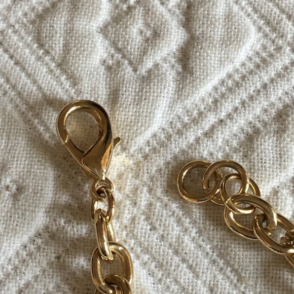 Vintage Gold Metal Di Bracelet. Link Chain Bracelet With Dangle of Di - Picture 6 of 7